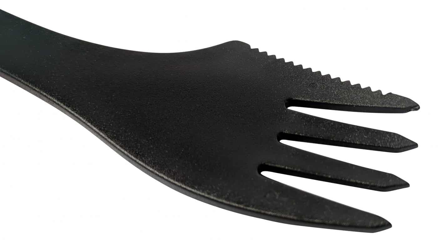 Spork (5 Pack Black) Ideal for Camping Combined Spoon, Fork and
